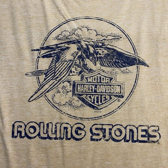 Harley-Davidson Women's M Rolling Stones Jet Eagle Short Sleeve High-Low Hem Tee - Picture 3 of 6